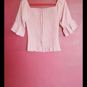 Stylish  Square Neck Puff Sleeve Top