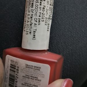 Matte Red Leather Finish Nail Paint