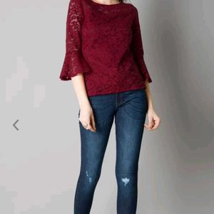 Red Lace Top