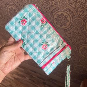 New Quilted Pouch/Wallet  | Classy | Pink Blue