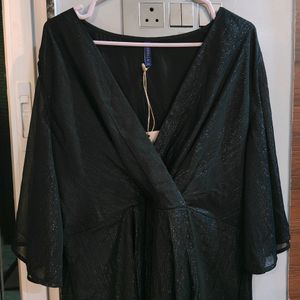 Black Maxi Wrap-up Dress