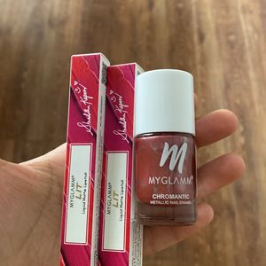 Brand New MYGLAMM Matte Liquid Lipsticks And Nail