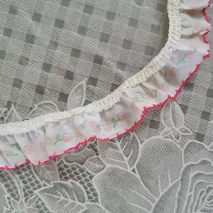 Frilly lace with floral print