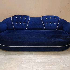 Royal Blue Velvet Sofa Set 3 Pcs