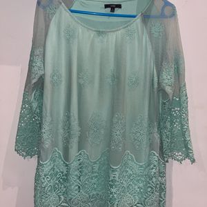 Sea Green Lace Top