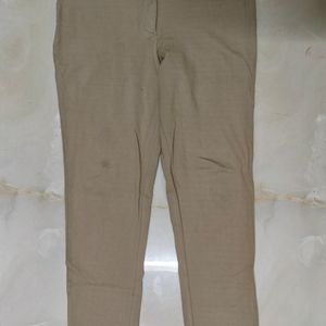 AND Straight Fit Tan Formal Trousers