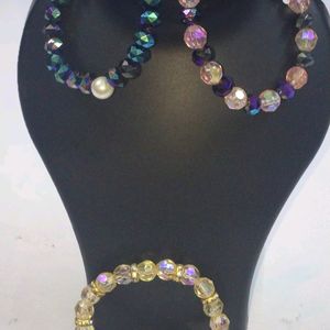 Braslate 3pic Trend Rainbow/Rhinestone/stone rinh