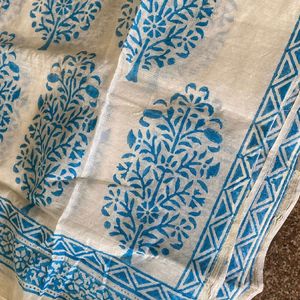 White Printed Shawl Cotton