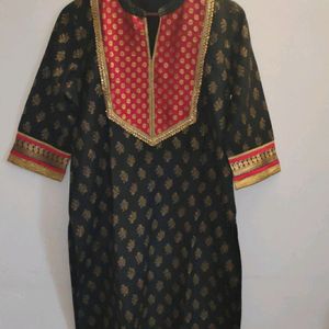 Black kurti with red legging