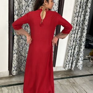 Red maxi dress