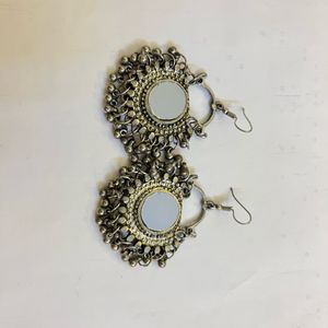 Oxidised Mirror earrings