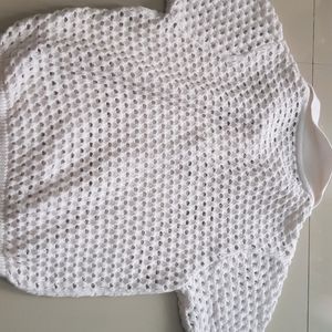 New Zudio Crochet White Balloon Top