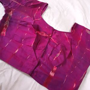 Purple Thread work Cotton Blouses Women Choli Used