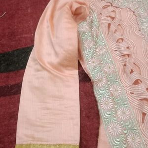 Semi Stitched Suit With Dupatta