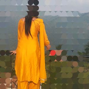 Mustard Colour Plazo Suit With Good Condition