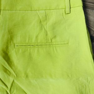 Zara Lime Neon Cotton Linen Trouser