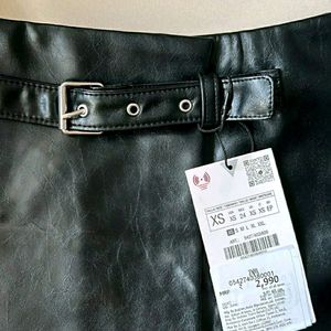 ZARA Faux Leather Skort (New with tags intact)