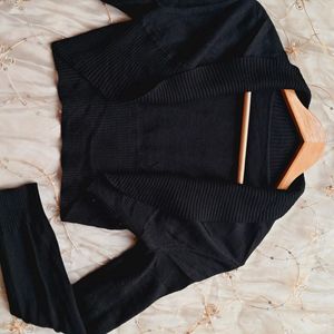 Black Bolero Crop Sweater