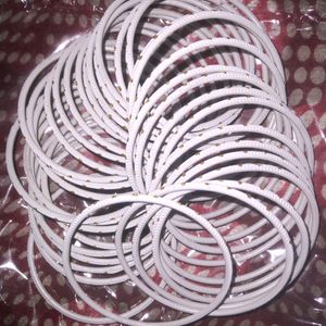 24 Pieces White Gajeri Bangles