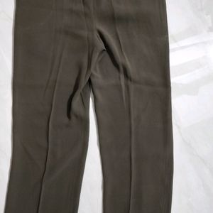 Olive Green Sequal Pleared Trousers