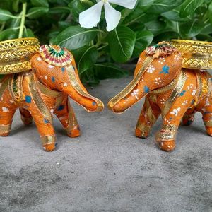 Elephant Puppet Tealight Stand (Pack Of 2)