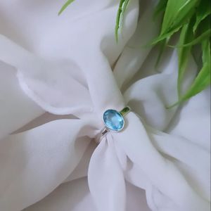 OFFER Pure Silver Sterling With Blue Topaz Ring