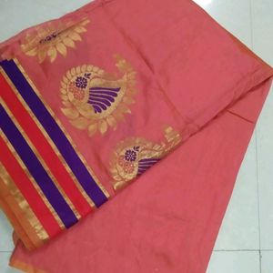 Coral Colour Saree