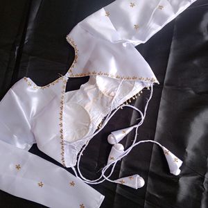 White Satin Blouse