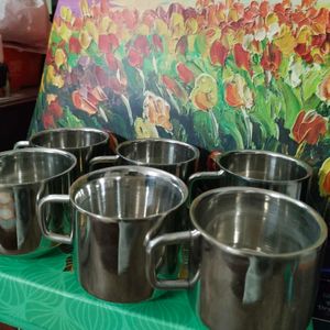 Double Wall Set Of 6 Stainless Steel Cups