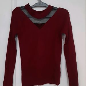 Maroon Full Sleeves Top