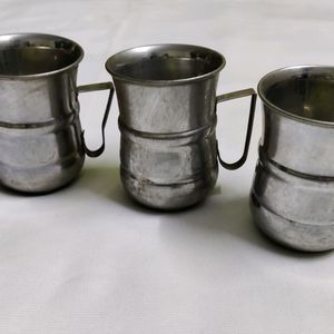 Steel Tea Cups (Pack Of 3)