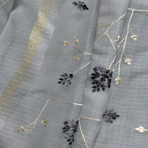 Kota Doriya Saree (Grey Colour)