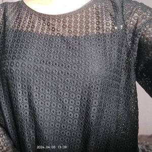 Black Crochet Top