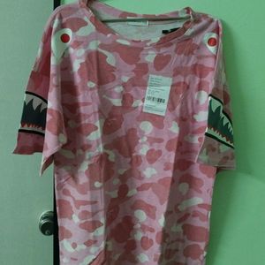 Shark Print New Pink Tshirt