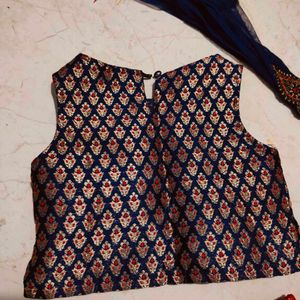 Girls' Party Wear Plazo And Crop Top With Dupatta