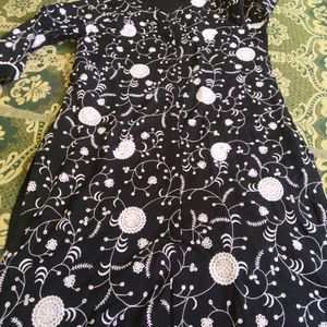 black And white Kurta Set