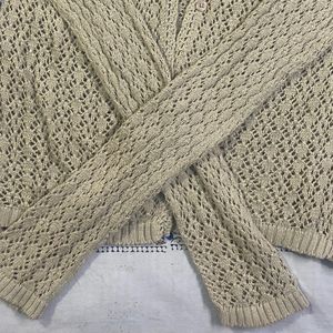 Knitted Front Open Cardigan