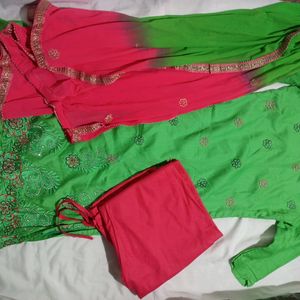 Festival Churidar Set With Pant And Dupatta