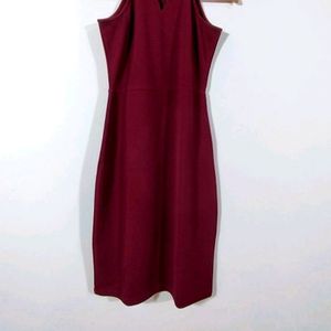 Casual Maroon Bodycon Dress