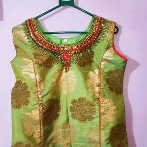 Mehandi Colour Kurta Duppata Set For Women