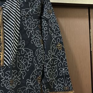 Black Foil Print Kurta