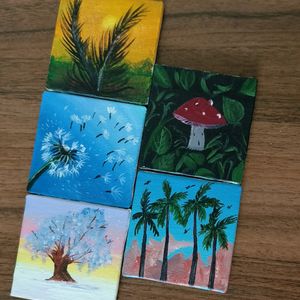 5 Miniature Canvas Paintings For Your Space