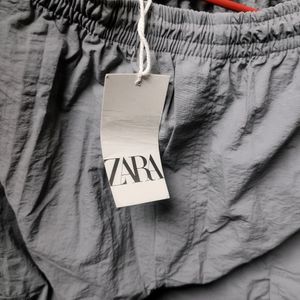 GREY ZARA PARACHUTE PANTS