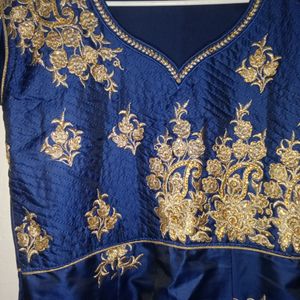 Gown With Golden Beads Work