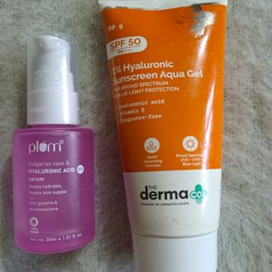 Hyaluronic Acid Duo Derma Sunscreen And Plum Serum