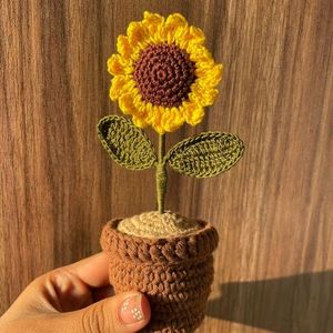 Crochet Sunflower Pot 🌻