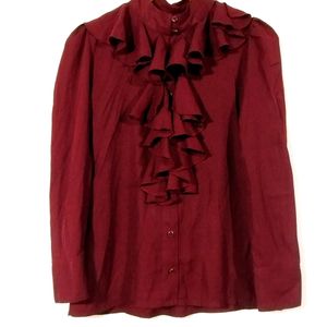 Maroon High Neck Casual Top (Women)