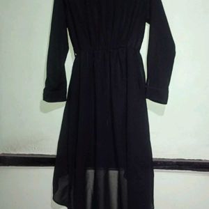 Assymetrical High Low Pretty Black Dress