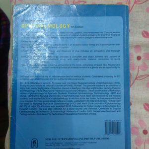 AK Khurana Opthalmology Book/Medical Book