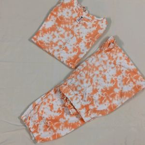 Coral Tie Dye Tracksuit For Women